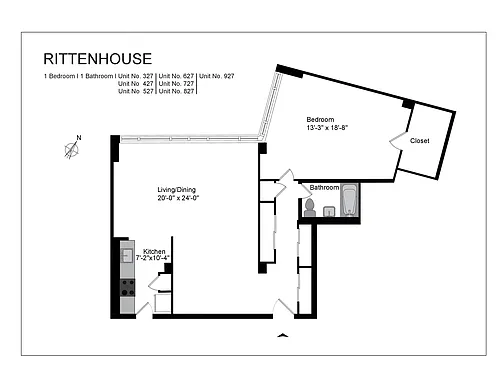 Floor plan 1 Bedroom 1 Bathroom