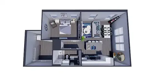 Floor plan Bldng 2 - Corner 700 SF