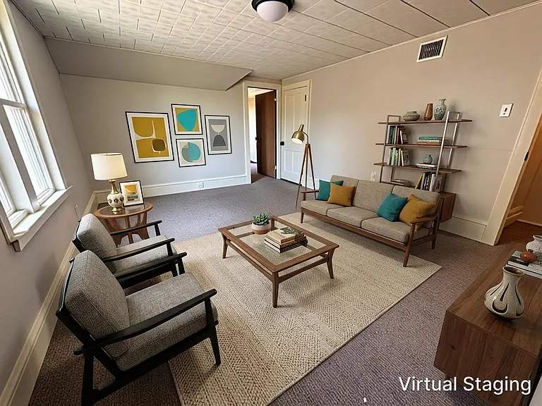 Living room or bedroom staging view