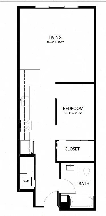 Floor plan Open 1x1 B7