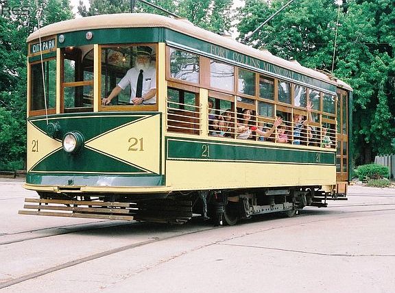 Trolley across the street
