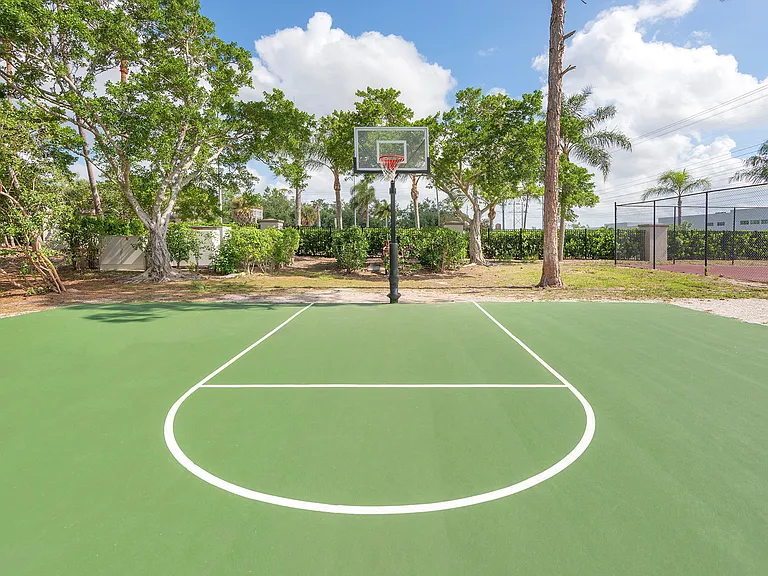 Lighted basketball court