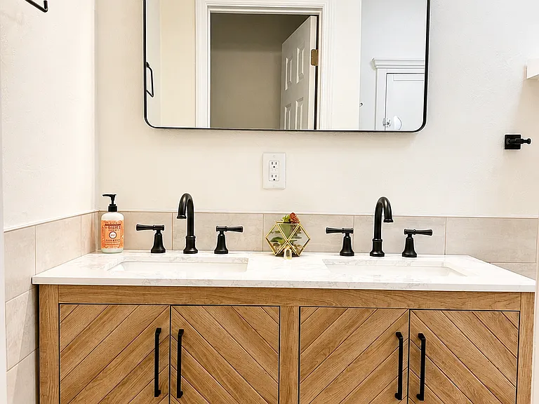 Master bathroom with double vanity