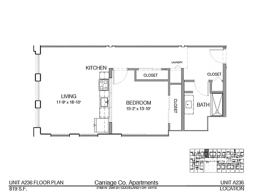 Floor plan c1-819 - 1 bed, 1 bath