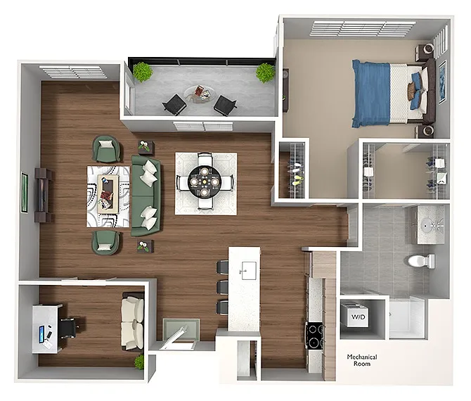 Floor plan A11 (with den)