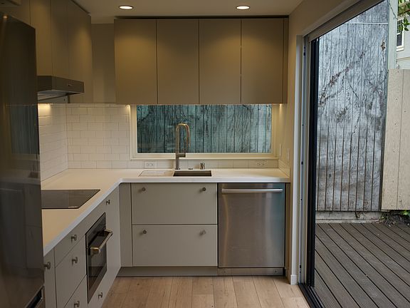 kitchen with patio doors open