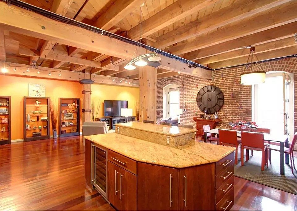 Kitchen Island with built in wine fridge