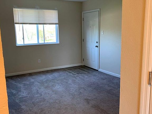 Front door and living room.