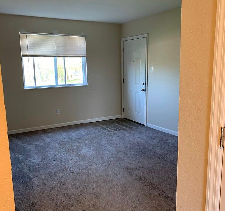 Front door and living room.