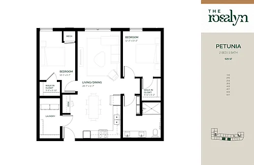 Floor plan Petunia