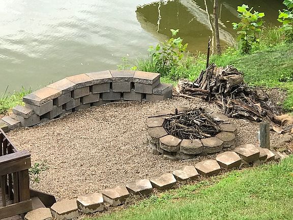Fire pit by water