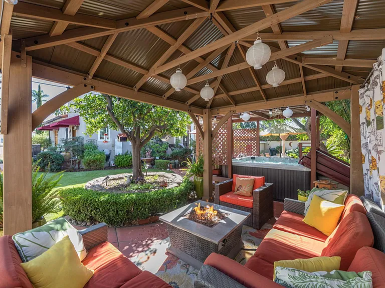 Comfy seating area with fire pit