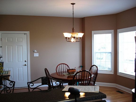 Bay window in dining area