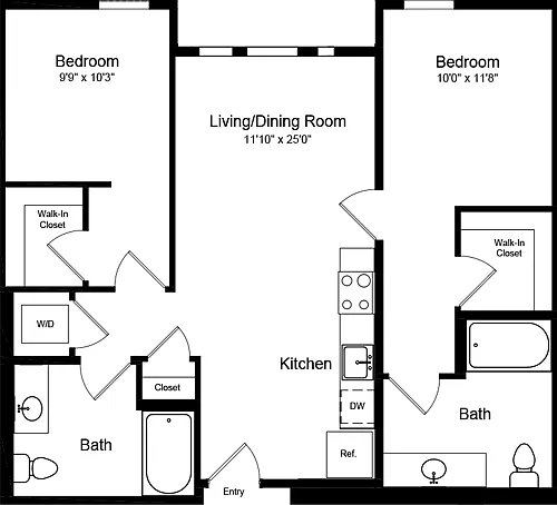 Floor plan 2 Bedroom A