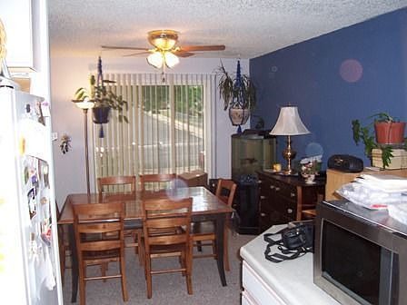 Living room that easily converts to a dining room.