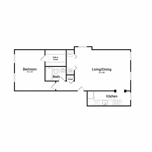 Floor plan olqa10f3 | 1 Bed | 1 Bath
