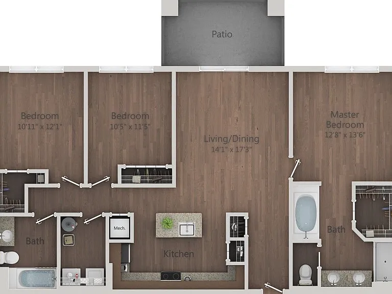 Urbana - C1.2 - 2 Beds - 2 Baths - 1305 Sq. ft.