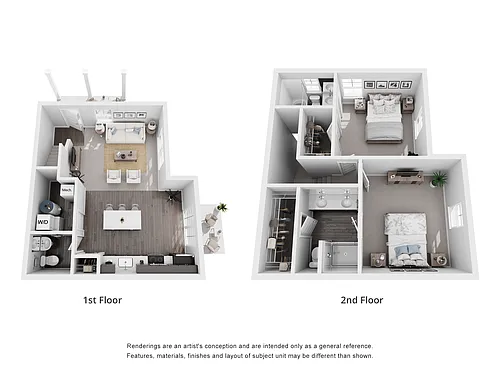 Floor plan Two Bedroom, Two and a Half Bath