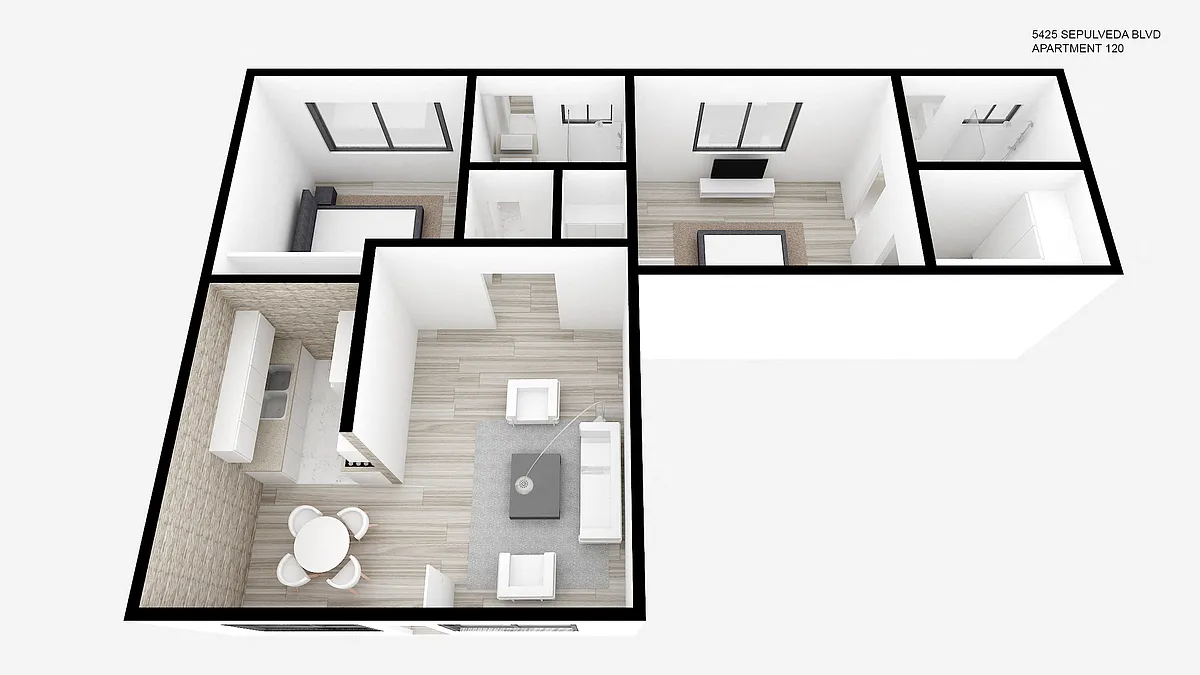 Floor plan Two Bed ~ Two Bath