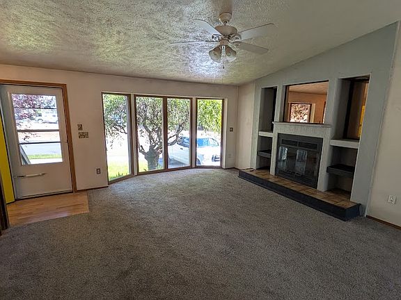 Living room and fireplace