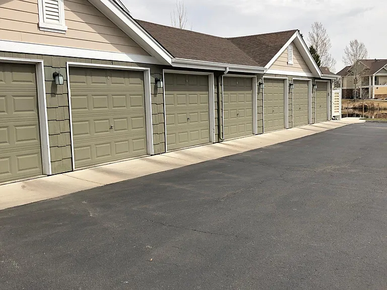 Garage around corner from condo.