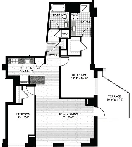 Floor plan 2 Bedrooms N