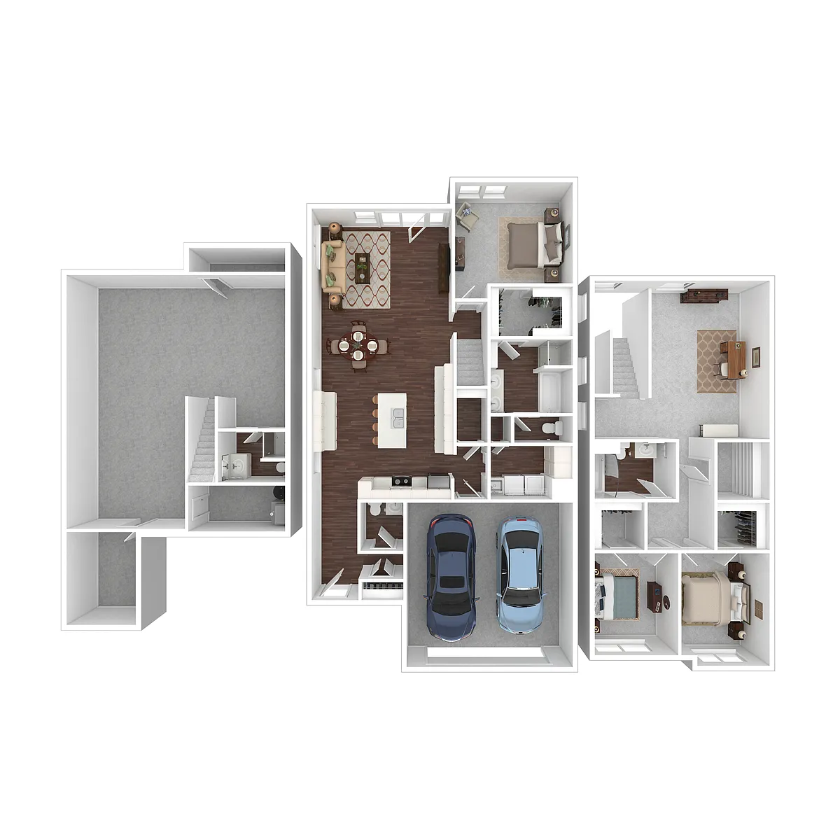 Floor plan B - Three Bedroom with Loft