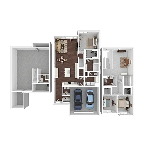 Floor plan B - Three Bedroom with Loft