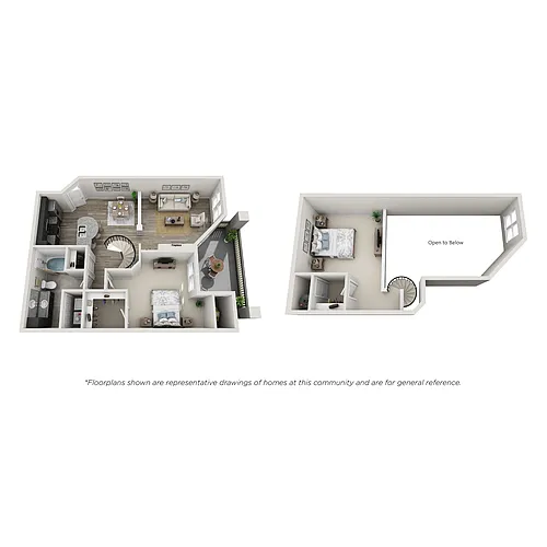 Floor plan 1 Bedroom Loft