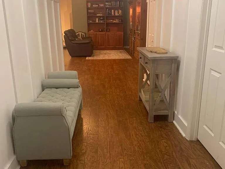 Entrance with bonus room and hall closet