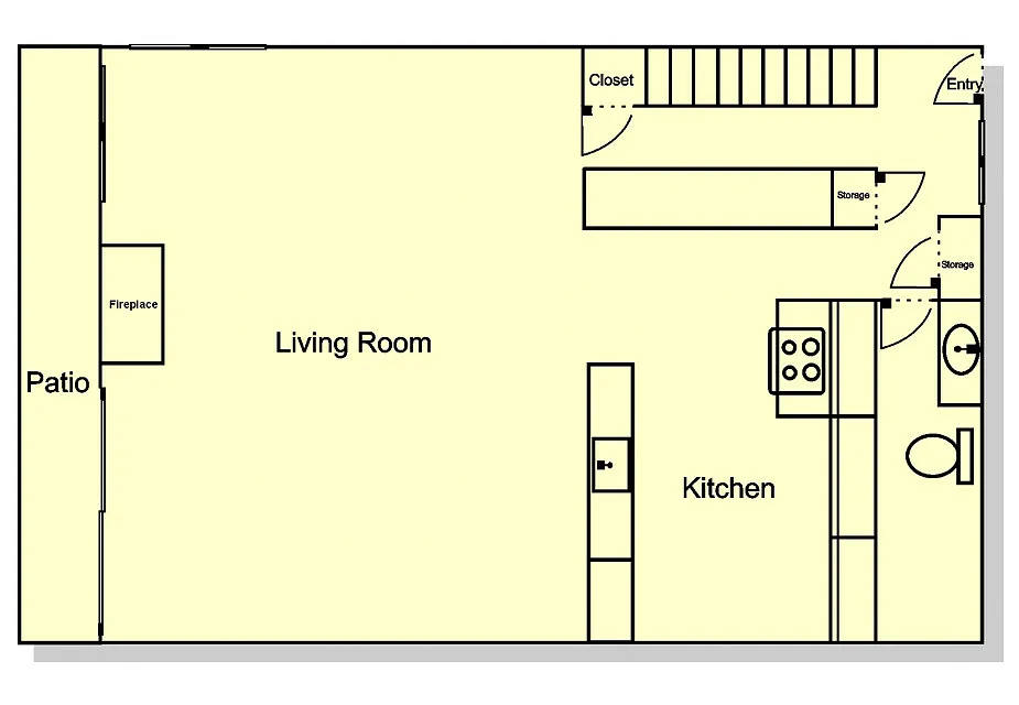 Floor plan 3 Bedroom, 1 1/2 Bath Townhouse