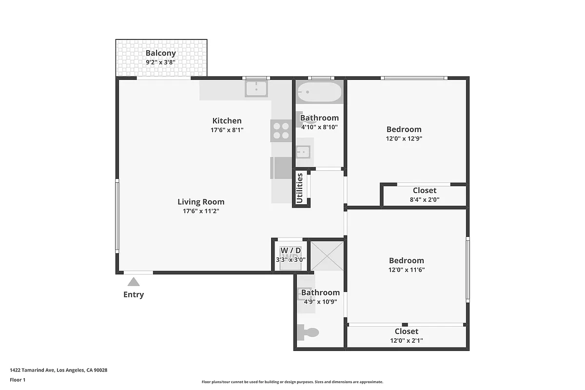 Floor plan 2 Bedroom Residence