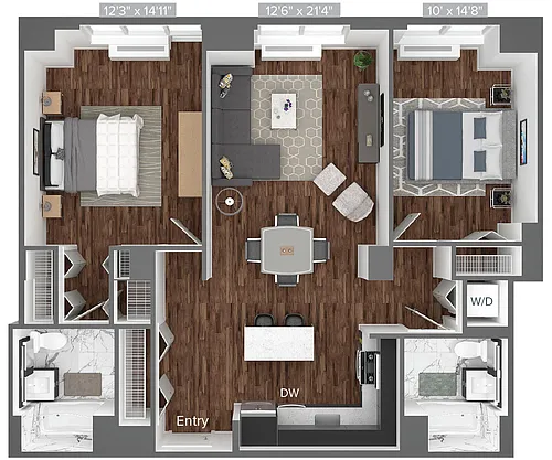 Floor plan B8-PH16-1085sq