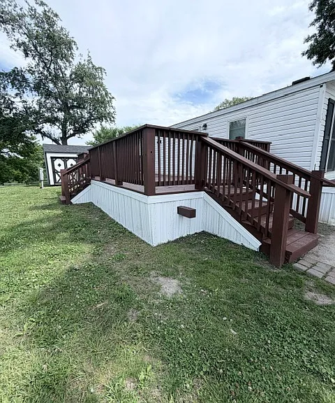 Large custom deck with beautiful lake views