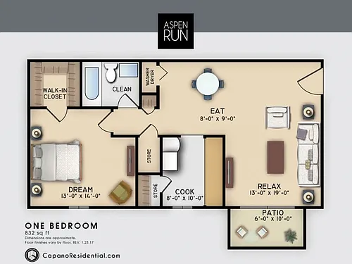 Floor plan 1BD
