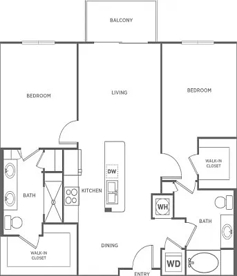 Two Bedroom Two Bath (1062 SF) Two Bedroom Two Bath (1062 SF)