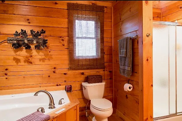 Master Bathroom with Shower and Jacuzzi Tub.