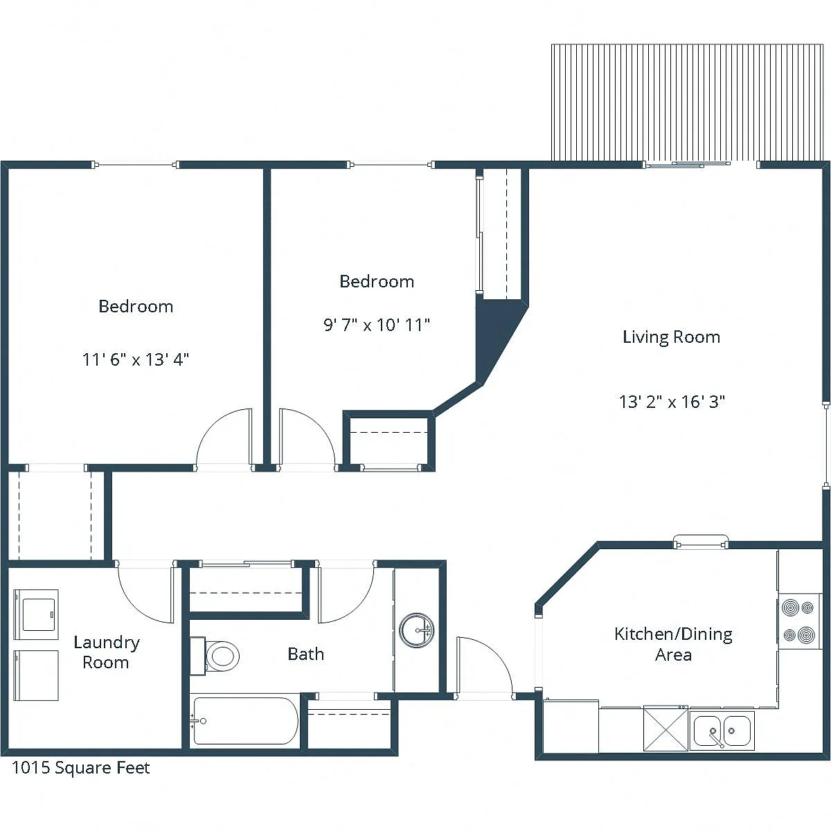 Floor plan Two Bedroom 21A