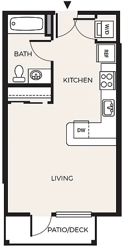 Floor plan Studio 1 Bath S2