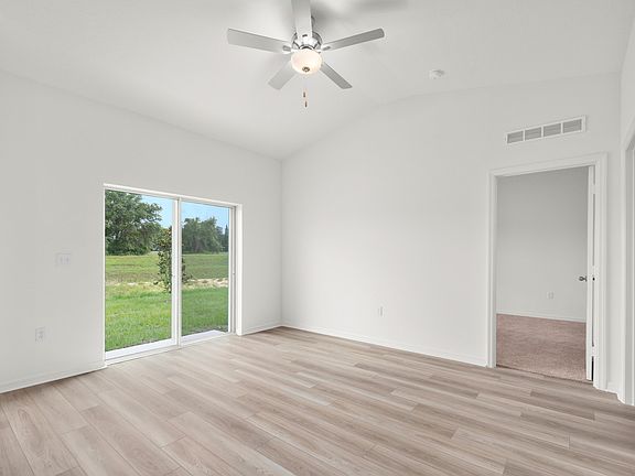 Sliding door in the family room leads to the backyard