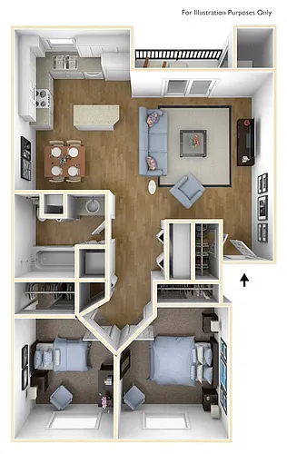 Floor plan Two Bed One Bath B