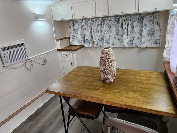 Epoxy, Fold-Down, Butcher-Block, Table w/ Removeable Leaf.