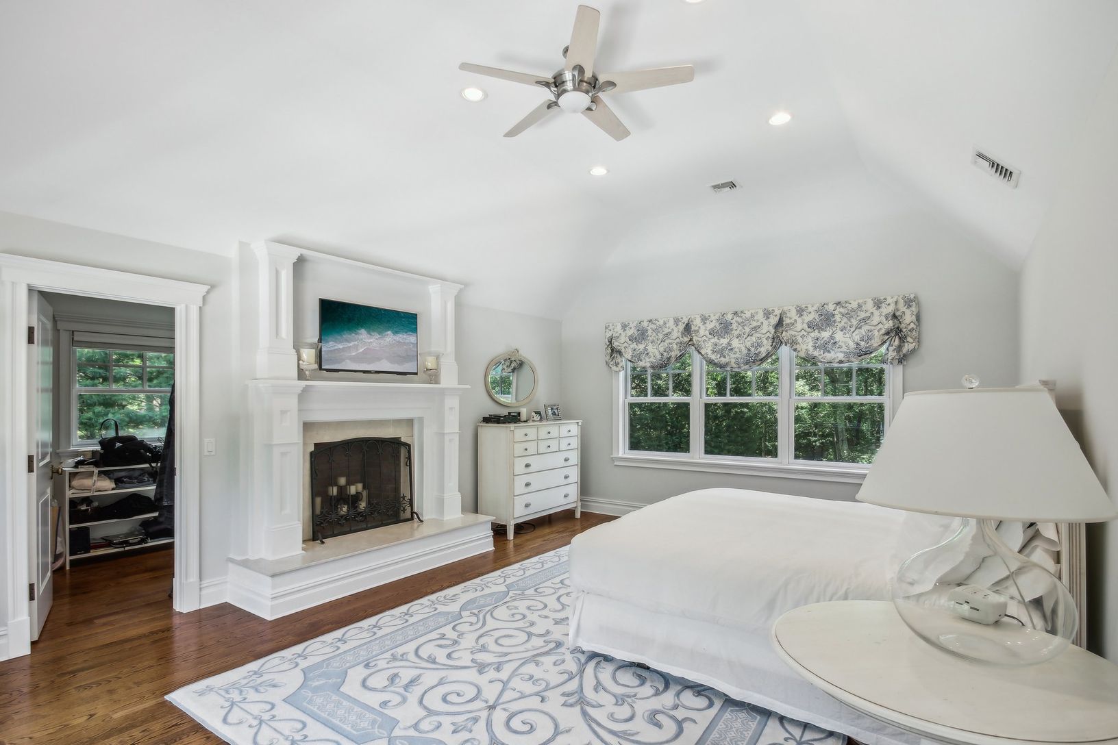 primary upstairs with fireplace