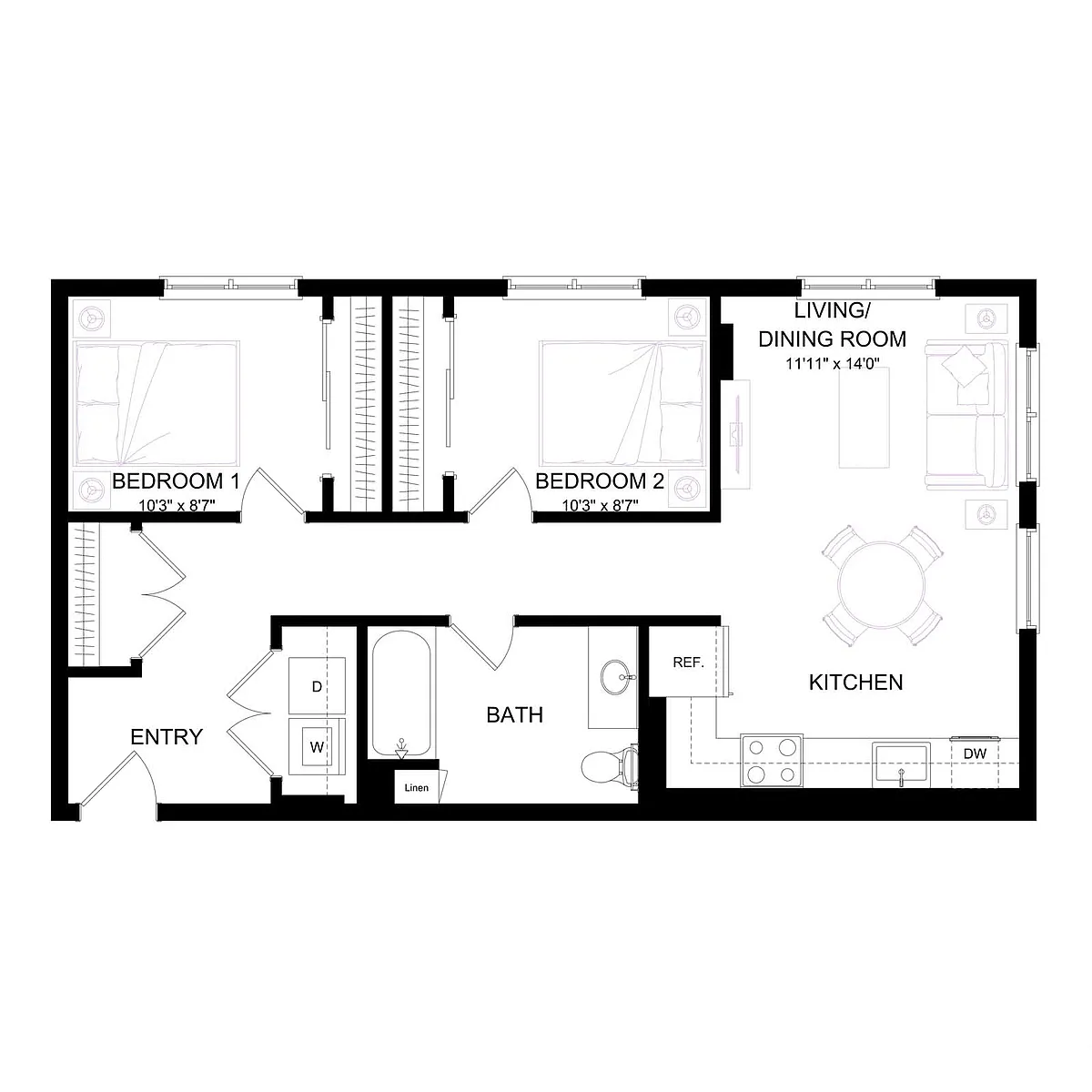 Floor plan B6 Furnished
