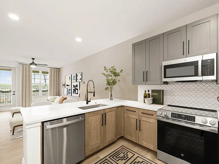Dual-toned cabinetry in kitchens