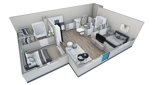 Floor plan 2-2 BR Horizon Courtyard