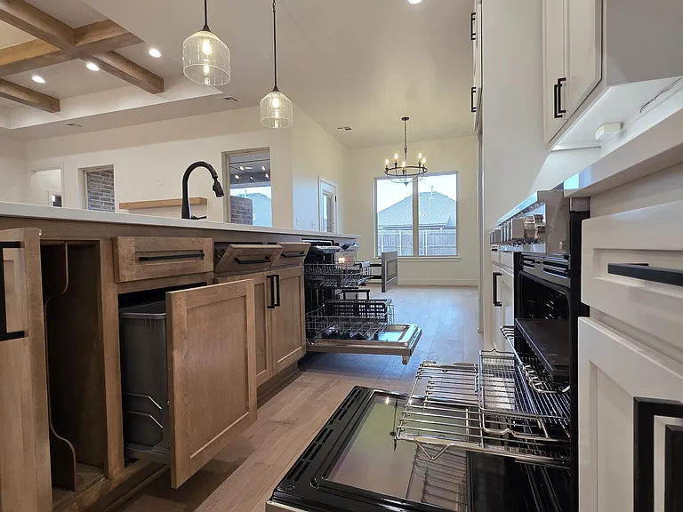 This kitchen is designed with organization and cooking ease in mind