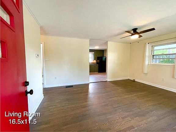 The front door opens into the living room.