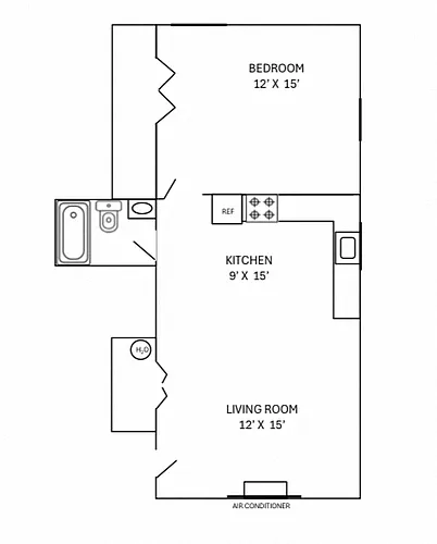 Floor plan F-M 1 BD