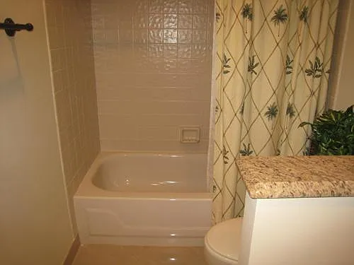 2nd bathroom has tub and shower